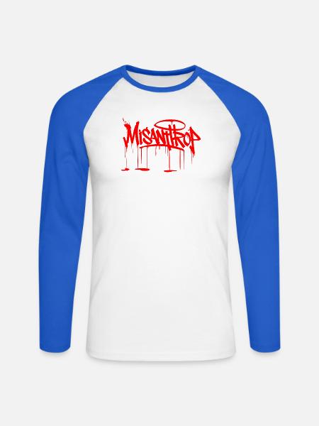 Style Misanthrop red - Unisex Baseballshirt langarm - Weiß/Royalblau