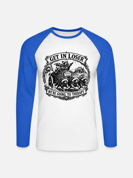 Get In Loser - Unisex Baseballshirt langarm - Weiß/Royalblau
