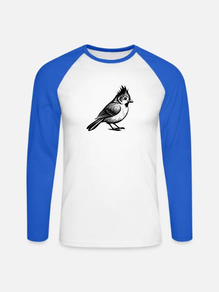 Büschelmeisen - Unisex Baseballshirt langarm - Weiß/Royalblau