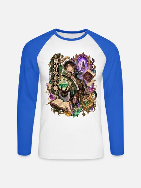 Anderewelt Alchemist Magier - Unisex Baseballshirt langarm - Weiß/Royalblau