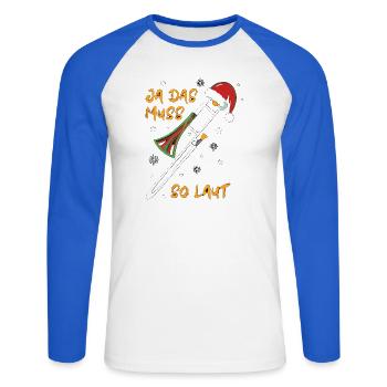 Ja Das Muss So Laut Posaune Weihnachten Musiker - Unisex Baseballshirt langarm - Weiß/Royalblau - Vorne - Nik (191cm)