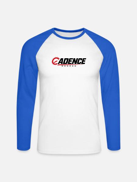 ODDROO Cadence – Radsport mit Kettenblatt - Unisex Baseballshirt langarm - Weiß/Royalblau