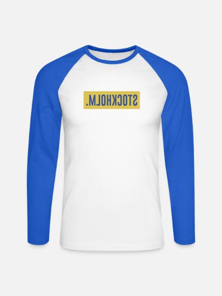 Schweden Stockholm Geschenkidee - Unisex Baseballshirt langarm - Weiß/Royalblau