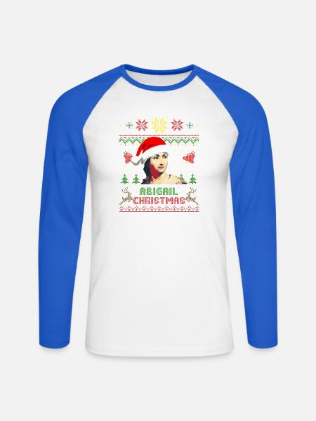 Abigail Adams Abigail Weihnachten - Unisex Baseballshirt langarm - Weiß/Royalblau