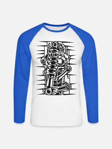 Coilover Lineart Federungskunst - Unisex Baseballshirt langarm - Weiß/Royalblau