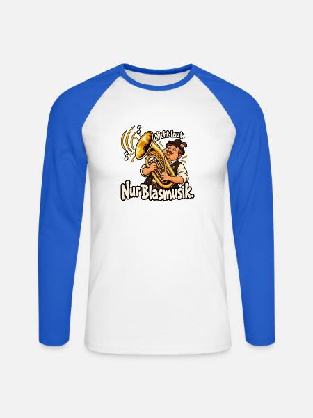 Blasmusik Musikverein Blaskapelle Blasmusiker - Unisex Baseballshirt langarm - Weiß/Royalblau