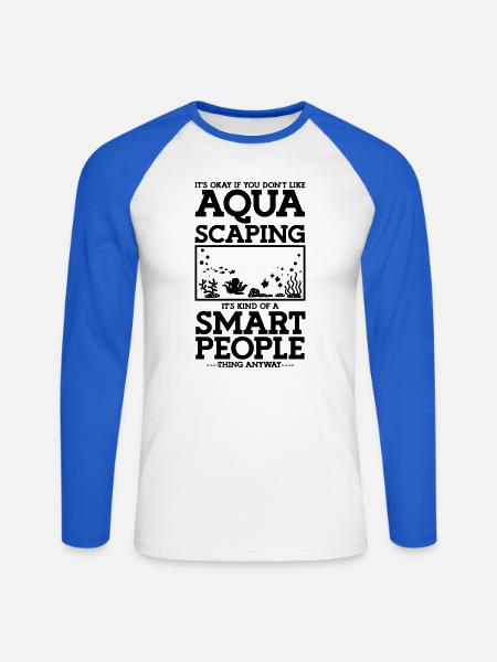 Aquarist Aquascaping Humor - Unisex Baseballshirt langarm - Weiß/Royalblau