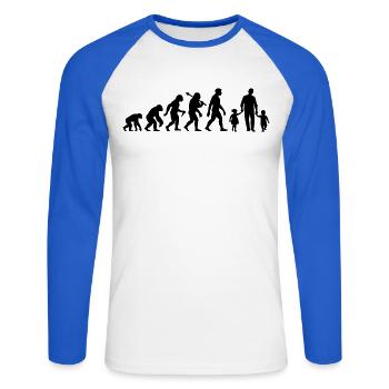 Vater Sohn Tochter Evolution Für Besten Vater - Unisex Baseballshirt langarm - Weiß/Royalblau - Vorne - Nik (191cm)