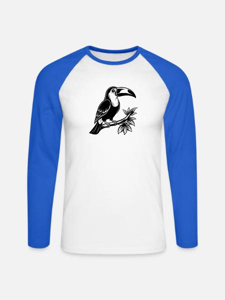 Tukan - Unisex Baseballshirt langarm - Weiß/Royalblau