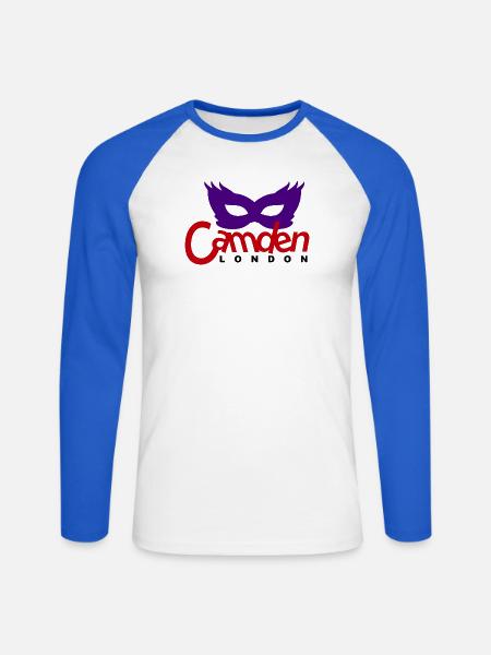 Maskerade Urban Camden - Unisex Baseballshirt langarm - Weiß/Royalblau