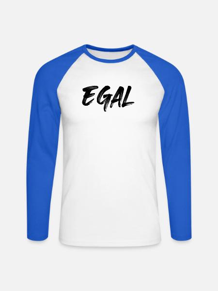 Egal - Unisex Baseballshirt langarm - Weiß/Royalblau