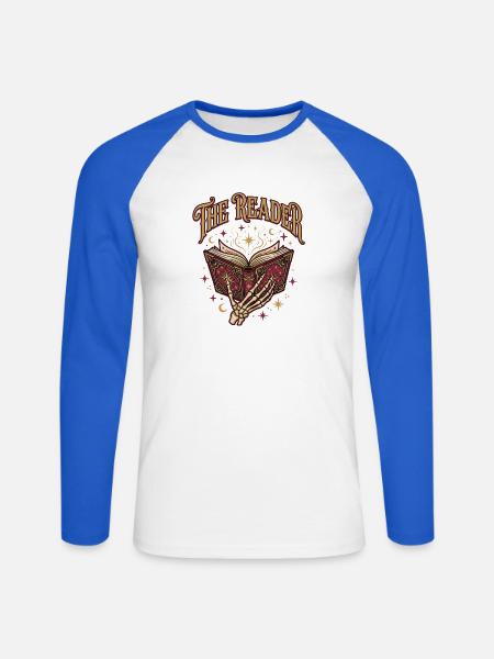 Der Leser  - Unisex Baseballshirt langarm - Weiß/Royalblau