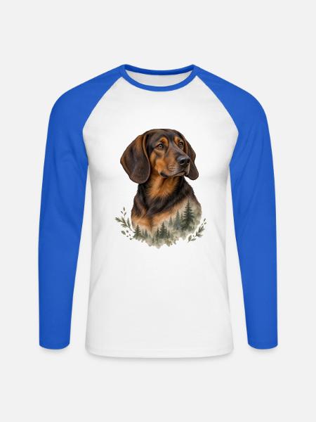 Alpen-Dacker - Unisex Baseballshirt langarm - Weiß/Royalblau