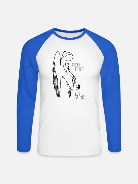 You Are Not Alone – Schutzengel Statement - Unisex Baseballshirt langarm - Weiß/Royalblau