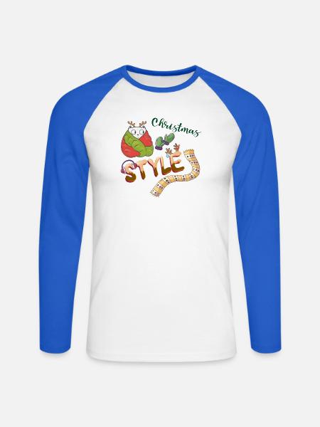 Christmas Style - Unisex Baseballshirt langarm - Weiß/Royalblau