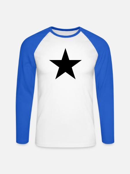 Star - Unisex Baseballshirt langarm - Weiß/Royalblau