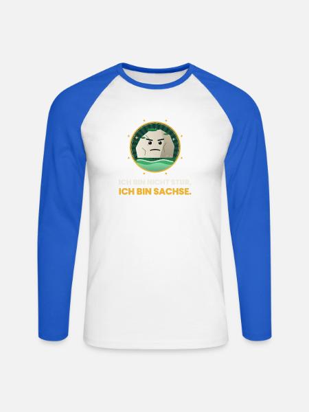 SACHSEN NICHT STUR BIN SACHSE - Unisex Baseballshirt langarm - Weiß/Royalblau