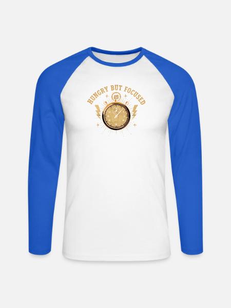 Hungry But Focused Taschenuhr - Unisex Baseballshirt langarm - Weiß/Royalblau