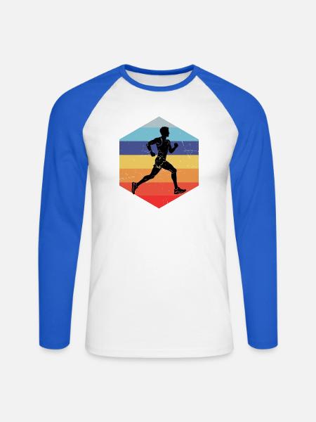 Marathonlaufen Geschenkidee für der Marathonläufer - Unisex Baseballshirt langarm - Weiß/Royalblau