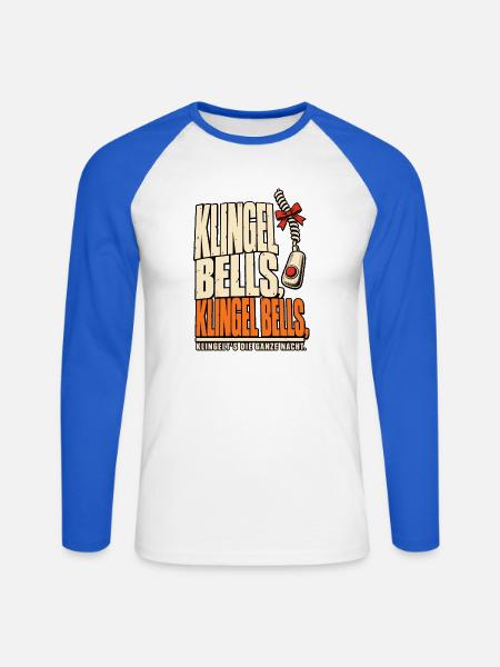 Klingel Bells Pflege Nachtdienst - Unisex Baseballshirt langarm - Weiß/Royalblau