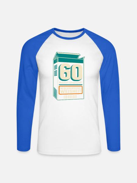 60 Jahrgang 1967 Beipackzettel - Unisex Baseballshirt langarm - Weiß/Royalblau