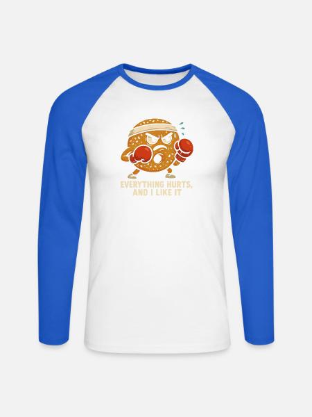 Everything hurts, and I like it - Unisex Baseballshirt langarm - Weiß/Royalblau