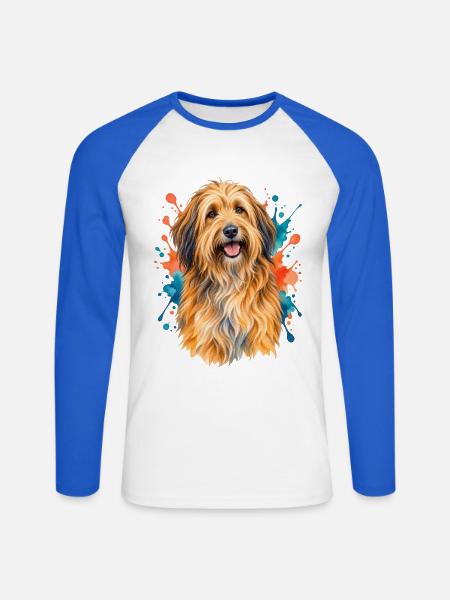Katalanischer Schäferhund - Unisex Baseballshirt langarm - Weiß/Royalblau