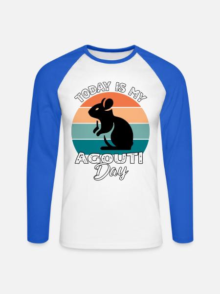 Aguti Agouti - Unisex Baseballshirt langarm - Weiß/Royalblau