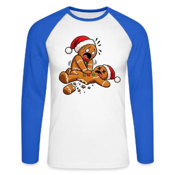 Lebkuchen Reanimation - Weihnachten - Unisex Baseballshirt langarm - Weiß/Royalblau - Vorne - Nik (191cm)