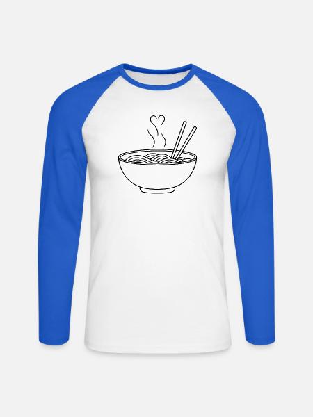 Ramen Love - Unisex Baseballshirt langarm - Weiß/Royalblau