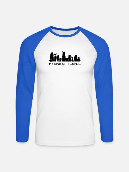 Meine Art von Leuten - Unisex Baseballshirt langarm - Weiß/Royalblau