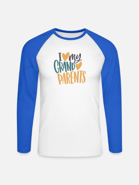 Ich liebe meine Großeltern - Unisex Baseballshirt langarm - Weiß/Royalblau