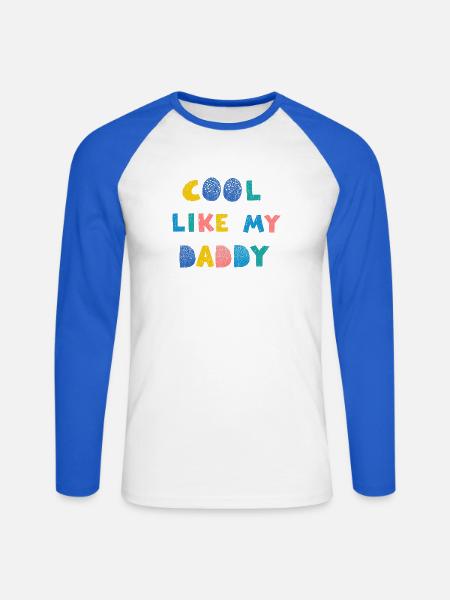 Cool wie mein Papa - Unisex Baseballshirt langarm - Weiß/Royalblau