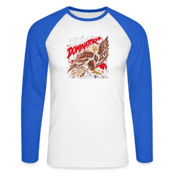Sky Dominator Adler - Unisex Baseballshirt langarm - Weiß/Royalblau - Vorne - Nik (191cm)