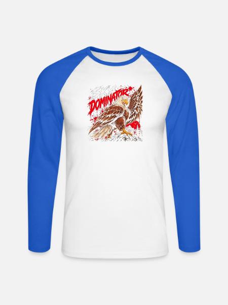 Sky Dominator Adler - Unisex Baseballshirt langarm - Weiß/Royalblau