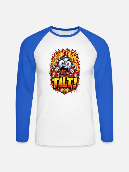 Tilt! Pinball Multiball - Unisex Baseballshirt langarm - Weiß/Royalblau