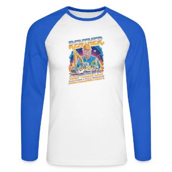 Rentner Hauptberuflich Baustellenaufsicht Rente - Unisex Baseballshirt langarm - Weiß/Royalblau - Vorne - Nik (191cm)