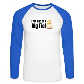 Lustiges Geschenk für Nymphensittich-Vogelliebhaber - Unisex Baseballshirt langarm - Weiß/Royalblau - Vorne - Nik (191cm)
