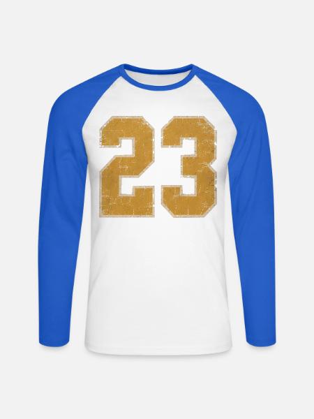 College-23-30cm- - Unisex Baseballshirt langarm - Weiß/Royalblau