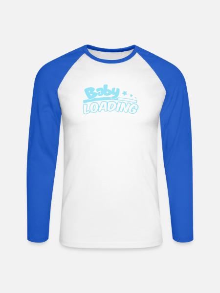 Baby Loading Logo in Sky Blue - Unisex Baseballshirt langarm - Weiß/Royalblau