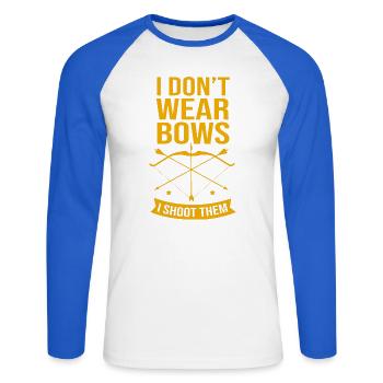 Bogenschütze Bogen Bogenschießen - Unisex Baseballshirt langarm - Weiß/Royalblau - Vorne - Nik (191cm)