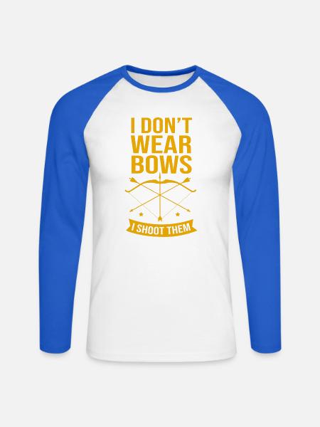 Bogenschütze Bogen Bogenschießen - Unisex Baseballshirt langarm - Weiß/Royalblau