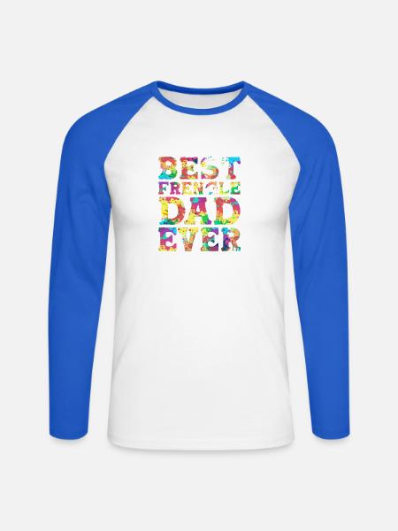 Frengle Hund - Unisex Baseballshirt langarm - Weiß/Royalblau