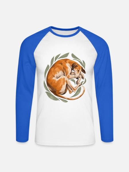 Der Hund schläft - Unisex Baseballshirt langarm - Weiß/Royalblau