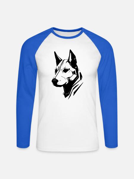 Dog dog - Unisex Baseballshirt langarm - Weiß/Royalblau