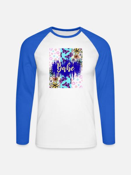 Sweet_-4500_x_5400_px- - Unisex Baseballshirt langarm - Weiß/Royalblau