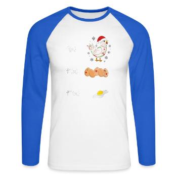 Ableitung Huhn Ei Spiegelei Mathe Funktion Xmas - Unisex Baseballshirt langarm - Weiß/Royalblau - Vorne - Nik (191cm)