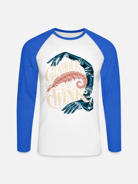 Burlesque Glamour With A Wink - Unisex Baseballshirt langarm - Weiß/Royalblau