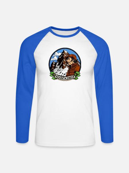 Bergsteiger Alpinisten - Unisex Baseballshirt langarm - Weiß/Royalblau