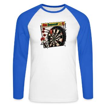 Mein Hassdoppel? Die 5 - Unisex Baseballshirt langarm - Weiß/Royalblau - Vorne - Nik (191cm)